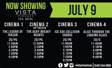 Movie schedule for Vista Mall Sta. .